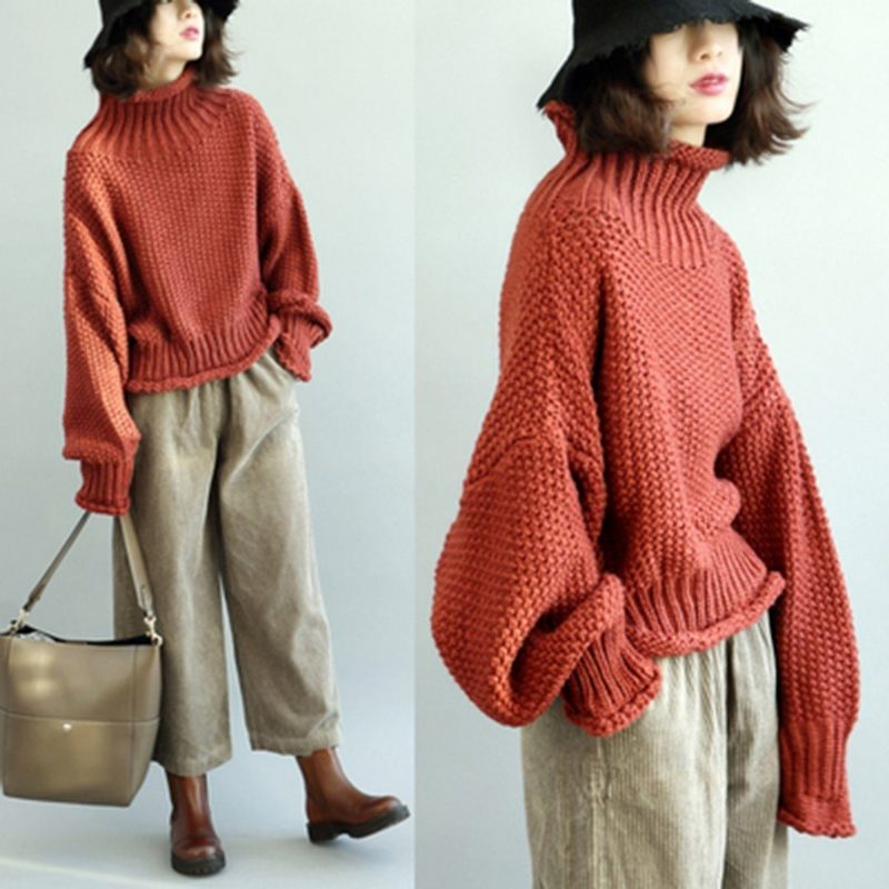 Gestrickter Rollkragenpullover