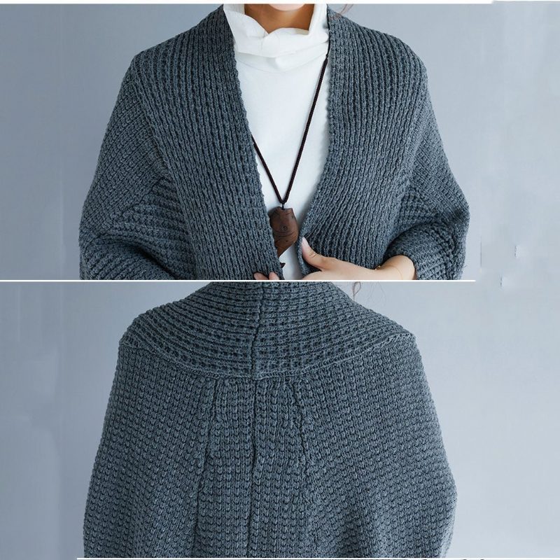 Herbst-winter-lose Damen-strickjacke