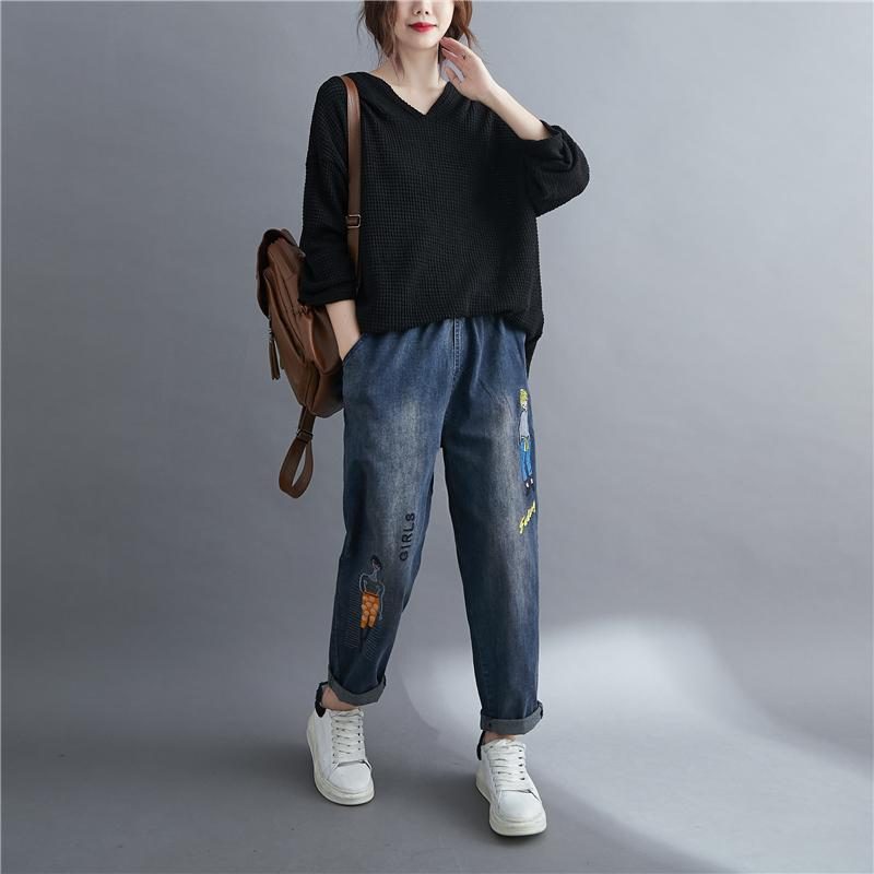 Loser Pullover Mit Kapuze Im Herbst-retro-stil