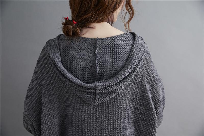 Loser Pullover Mit Kapuze Im Herbst-retro-stil