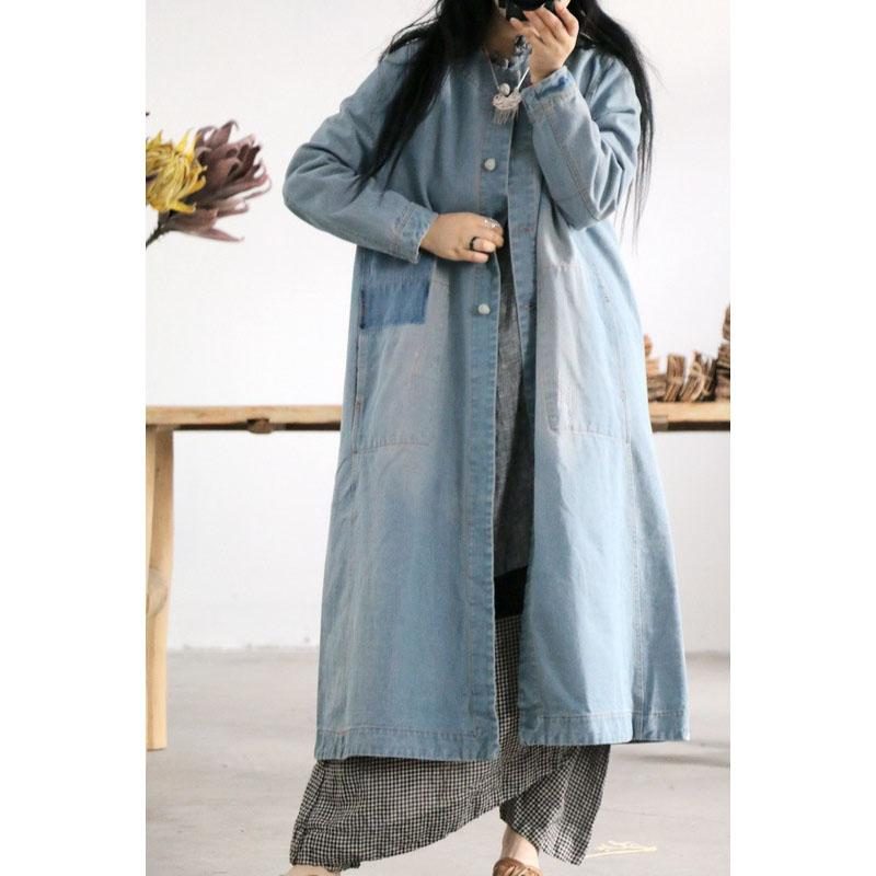 Herbst-frauen-retro-patchwork-baumwollmantel