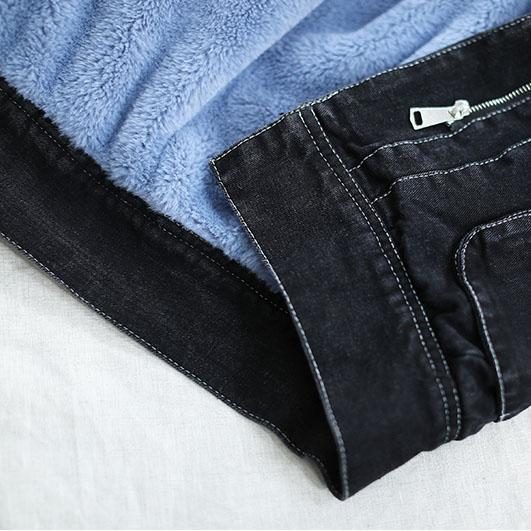Lässige Winter-retro-jeansjacke Aus Samt