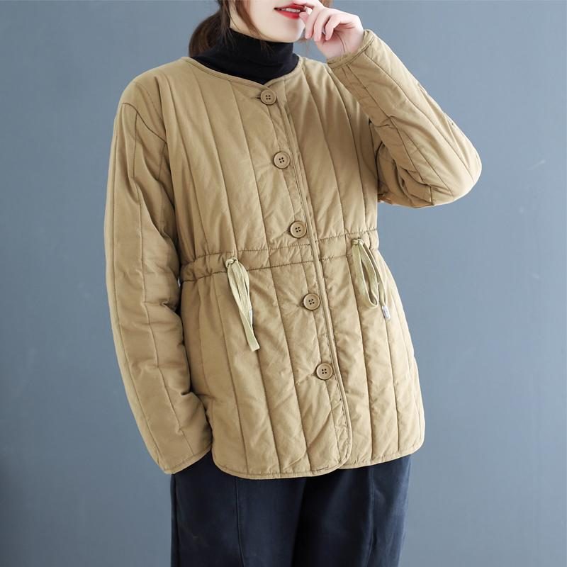 Lässiger Wintermantel Mit Baumwollpolsterung Und Knöpfen Im Retro-stil