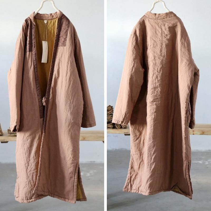 Vintage Solid Color Spleißmantel Im Chinesischen Stil