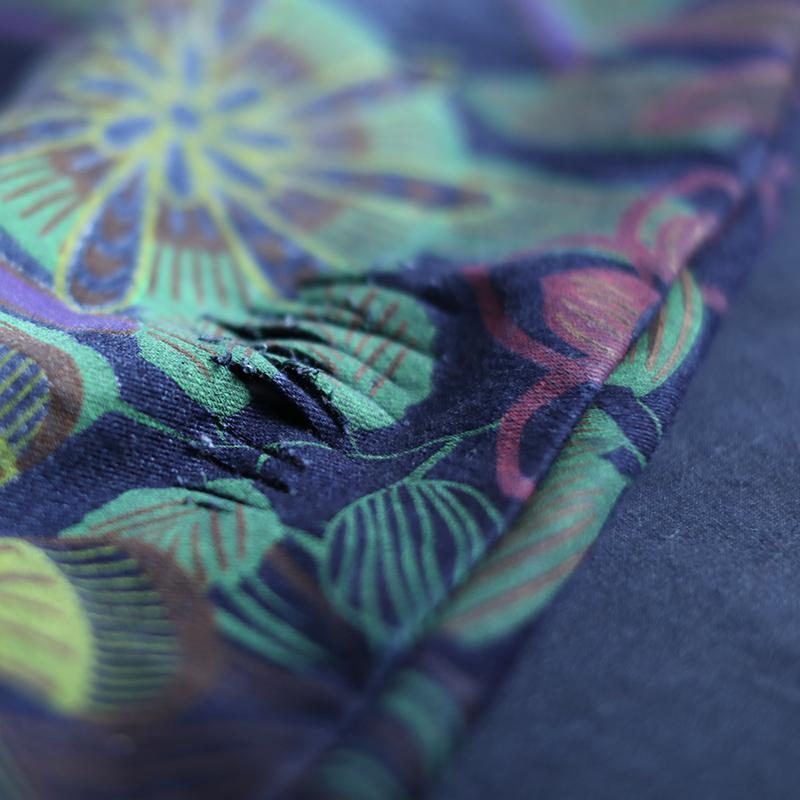 Lockerer Jumpsuit Mit Vintage-print Und Reißverschluss