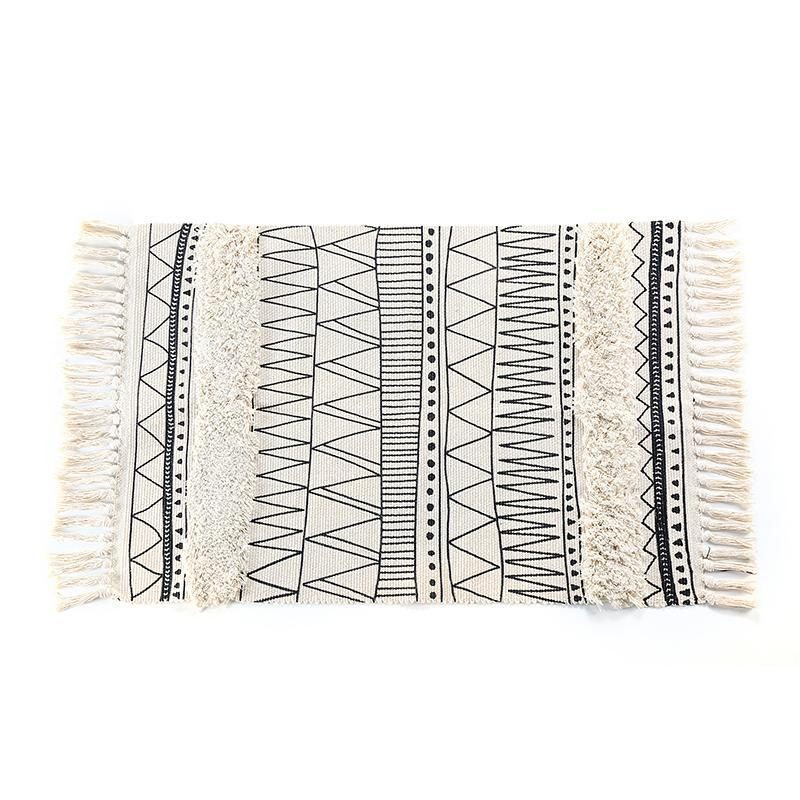 Nordic Marokkanischer Teppich Bodenmatte Geometrischer Quastenteppich