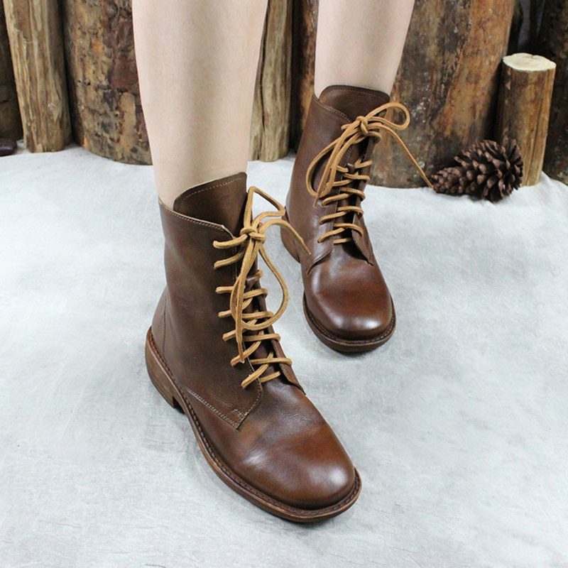 Festes Leder Original Handgefertigte Bequeme Martin-stiefel