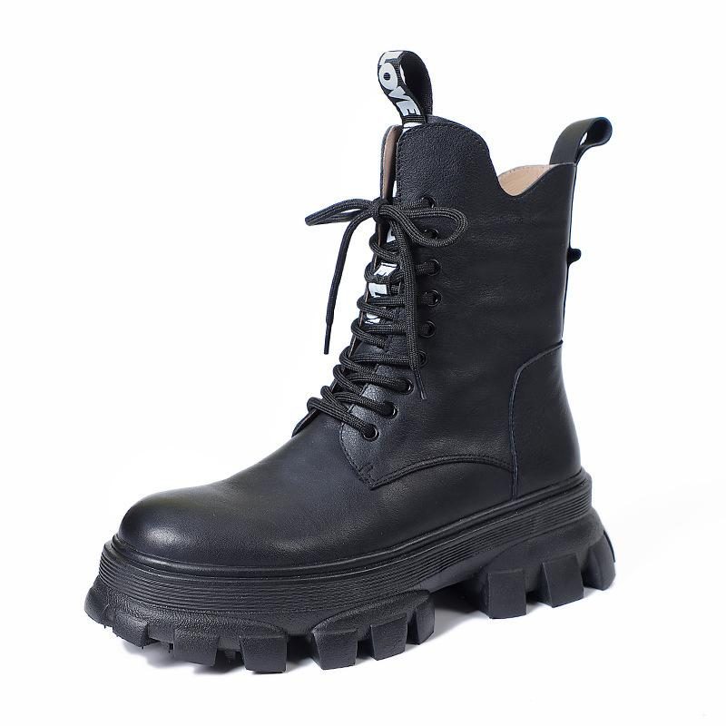Frauen-winter-retro-art Und Weisebeiläufige Plüsch-lederstiefel