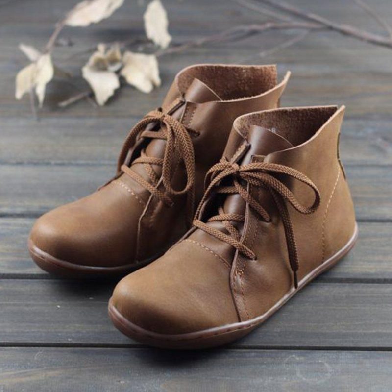 Handgefertigte Schnürstiefel Aus Leder 35-42