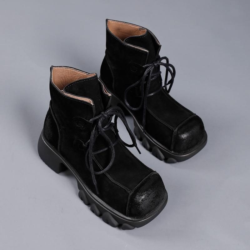 Herbst-winter-retro-handgefertigte Freizeitstiefel Aus Leder
