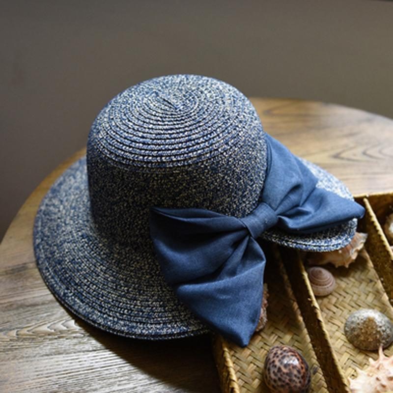 Fashion Sweet Big Bow Knot Beach Sun Strohhut