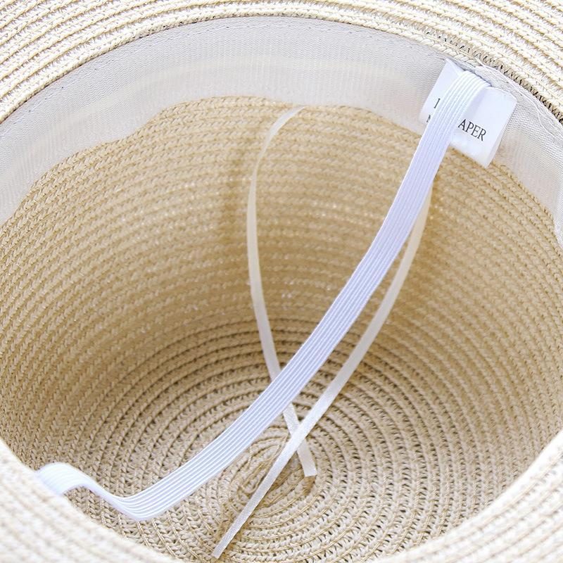 Frauen-sommer-beiläufiger Fester Strohhut Mit Schleife-knoten