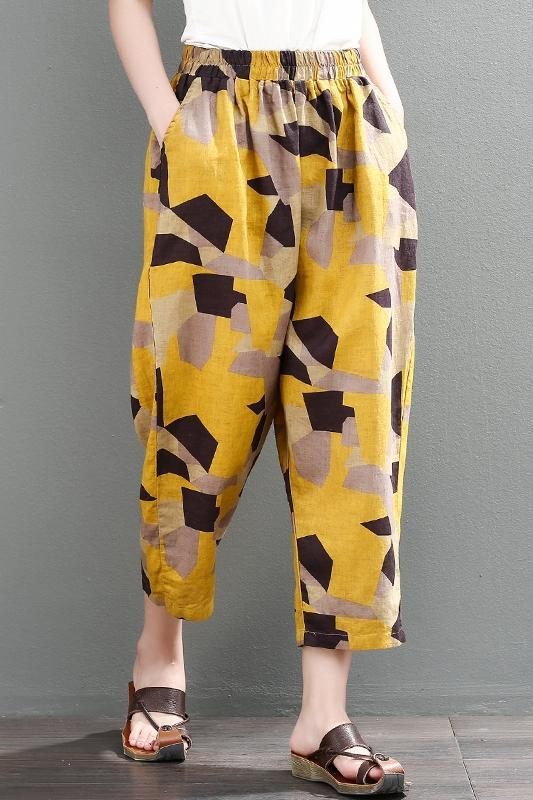 Baumwoll-leinen-freizeithose Für Damen
