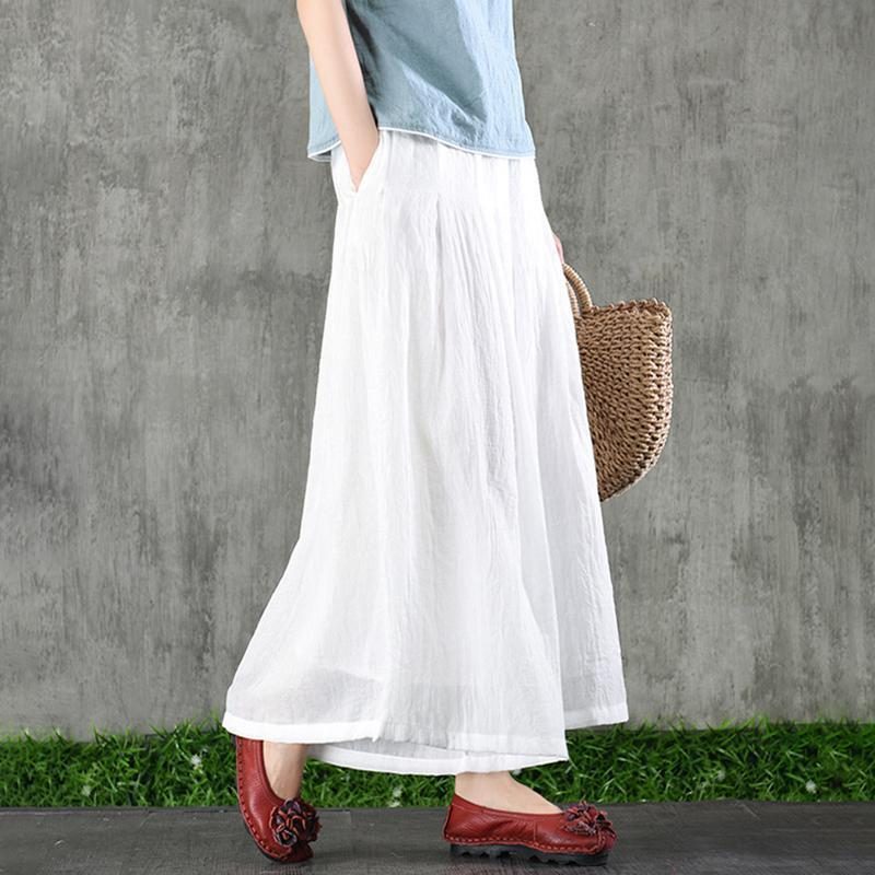 Dünne Knöchellange Sommerhose Aus Leinen