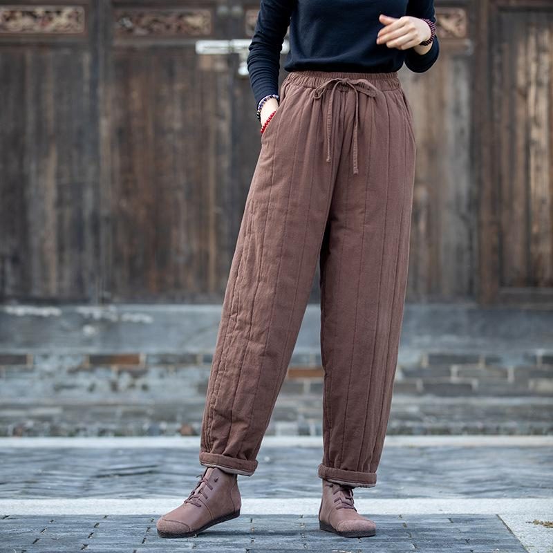 Lässige Herbst-winter-retro-stepphose Aus Baumwolle