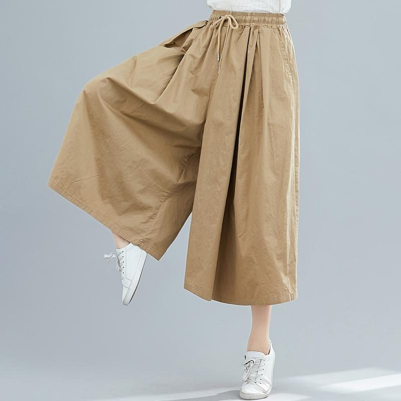 Lässige Sommerhose Mit Weitem Bein