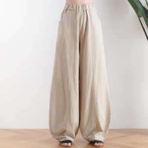 Legere Lockere Baumwoll-leinen-hose
