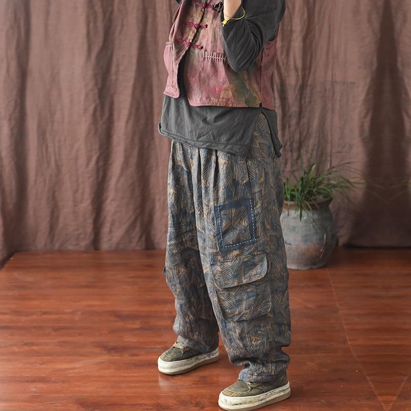 Plus Size Winterhose Mit Baumwollpolsterung Und Weitem Bein