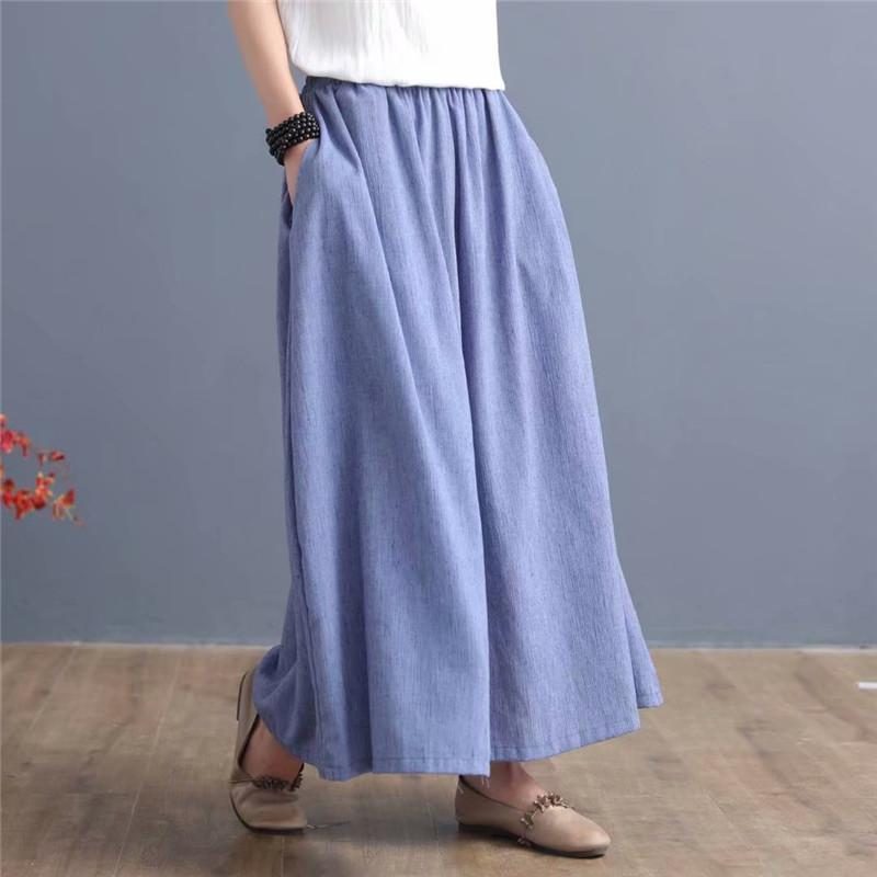 Summer Ramie Damen Hose Mit Weitem Bein