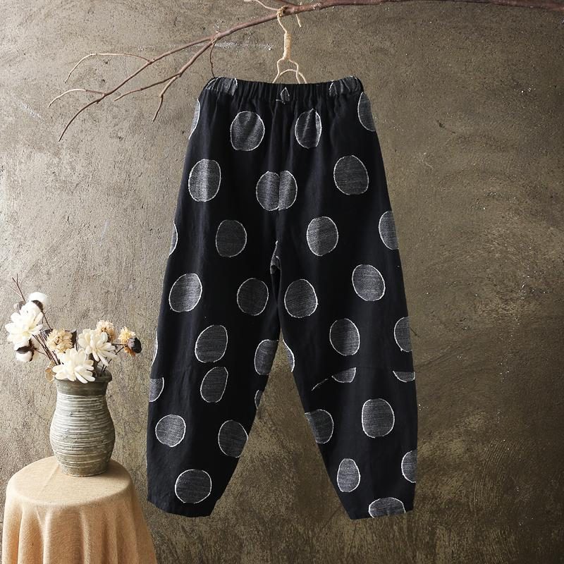 Vintage Frühlings Und Herbst-baumwollleinen-beiläufige Frauen-pluderhosen
