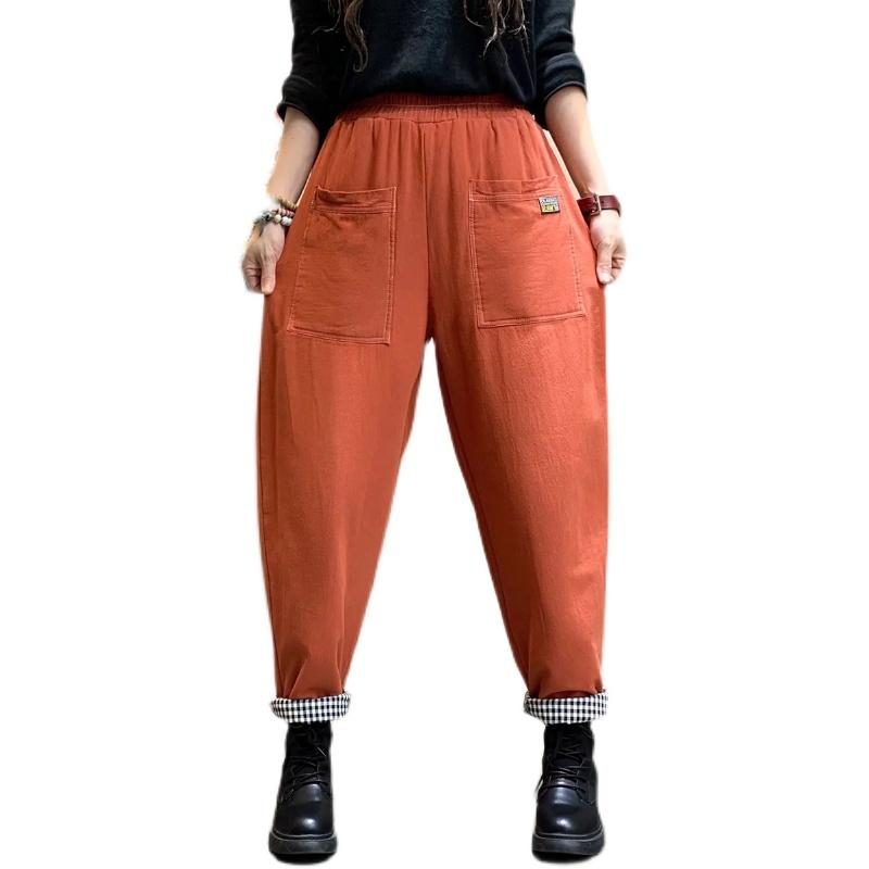 Winter-frauen-beiläufige Patchwork-lose Pluderhosen