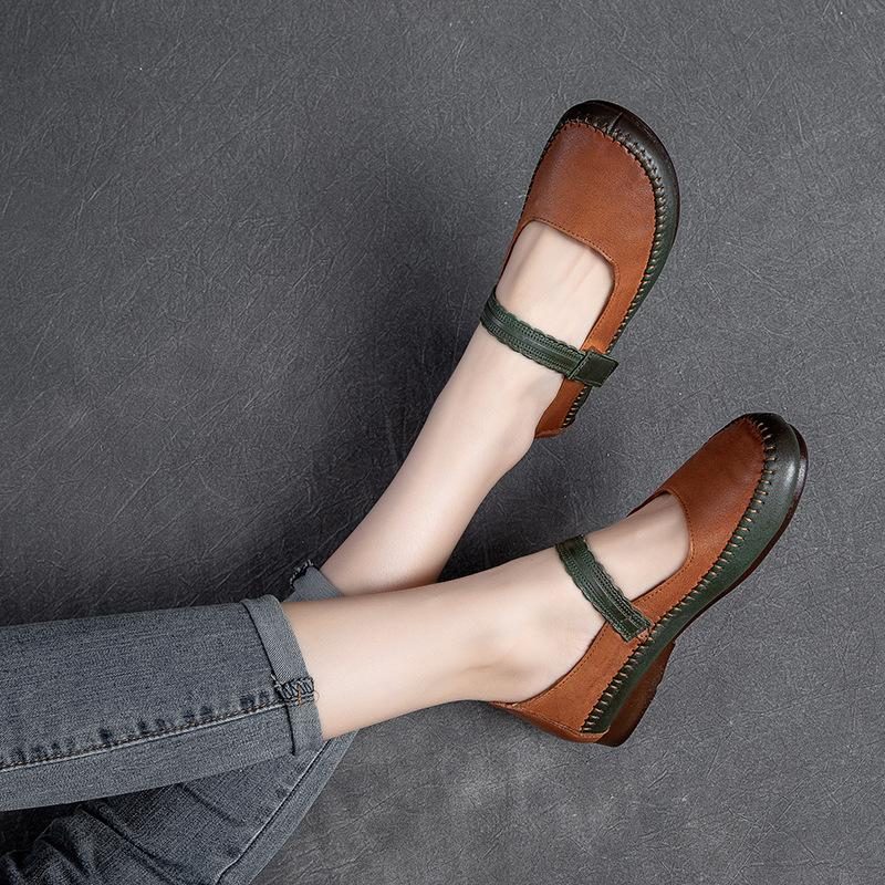Damen Vintage Rindsleder Freizeitschuhe