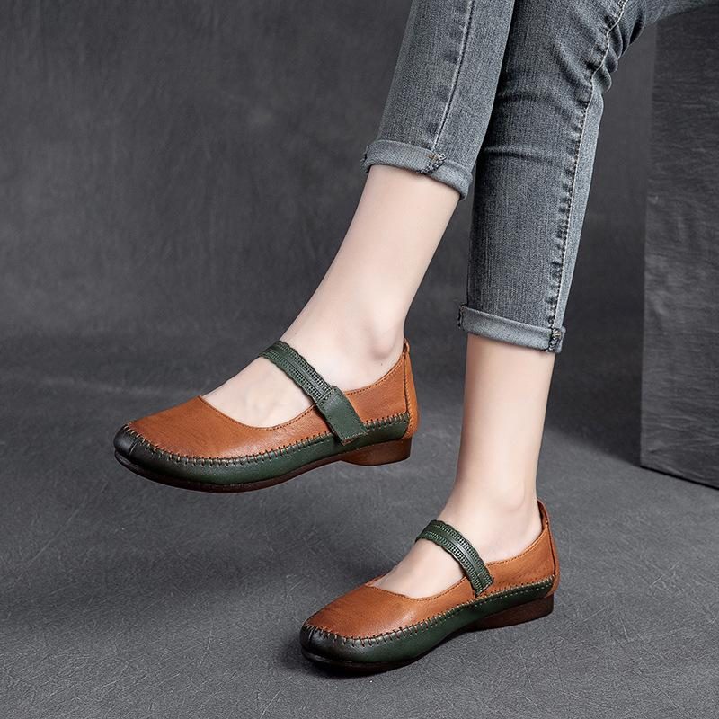 Damen Vintage Rindsleder Freizeitschuhe