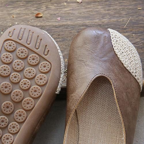 Freizeitschuhe Zum Hineinschlüpfen Aus Geflochtenem Leder