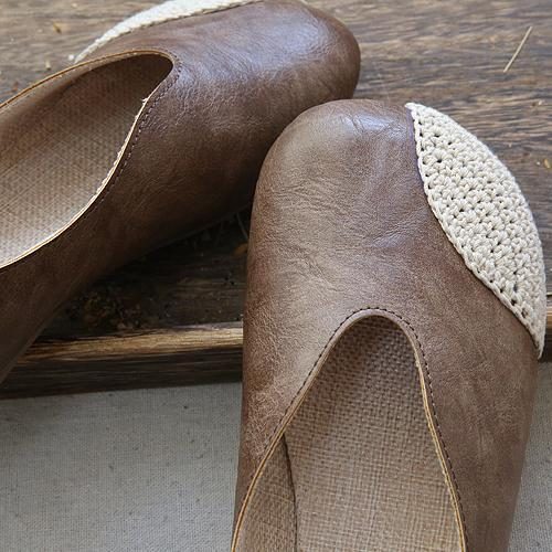 Freizeitschuhe Zum Hineinschlüpfen Aus Geflochtenem Leder