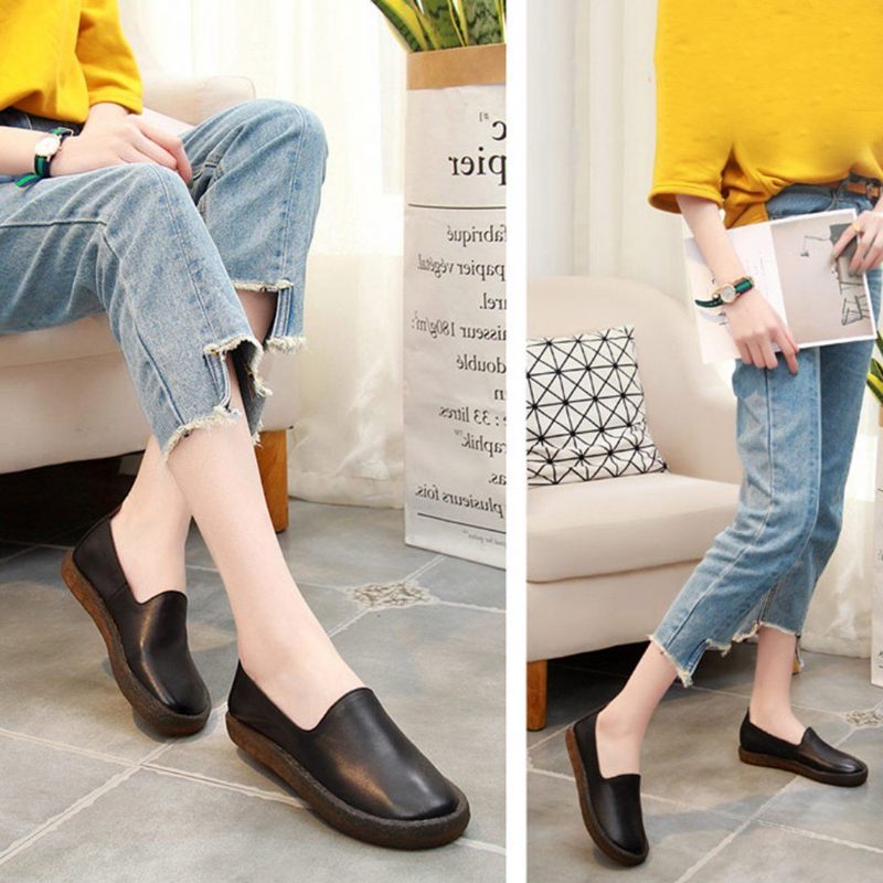 Freizeitschuhe Zum Hineinschlüpfen Aus Leder