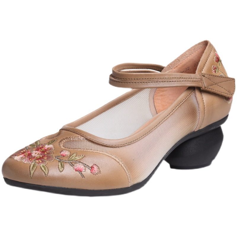 Frühlingsfrauen Retro Casual Handmade Mesh Veltro Tape Loafers