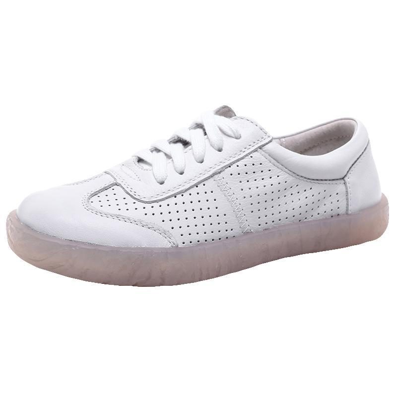 Lederne Sommer-neue Frauen-beiläufige Schuhe 35-41