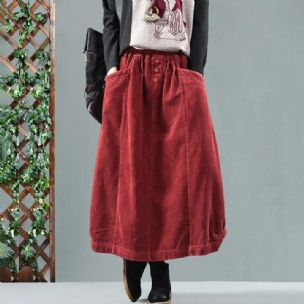 Vintage Cordrock Aus Baumwolle Mit Elastischer Taille