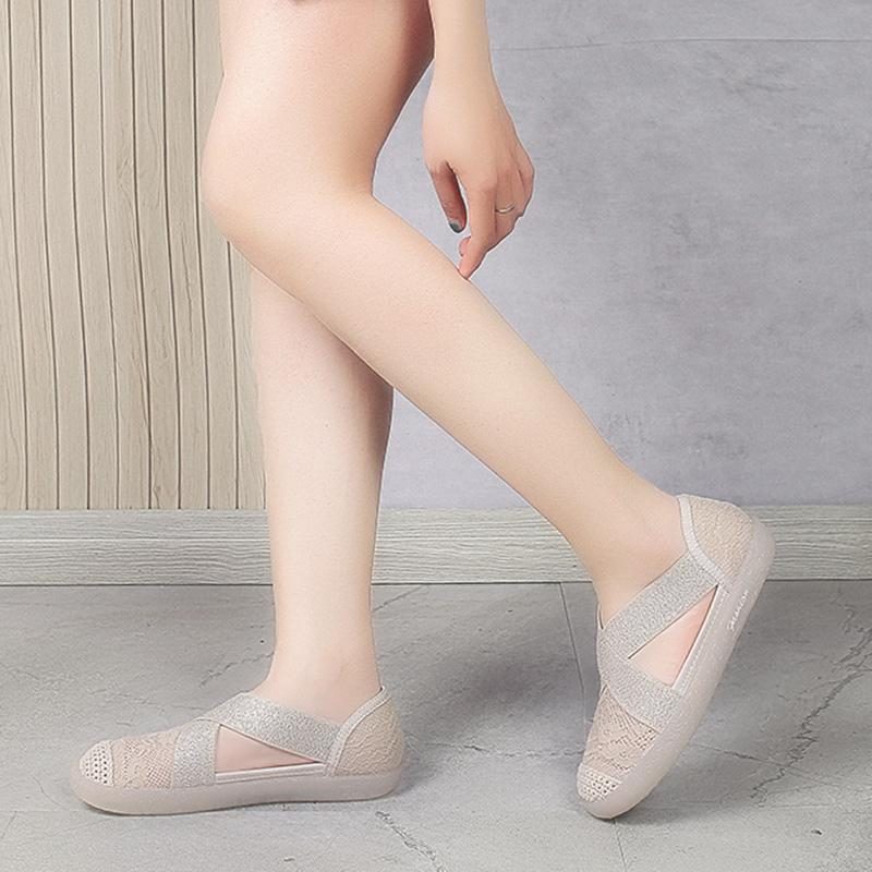 Atmungsaktive Sandalen Mit Flachen Riemen Für Damen