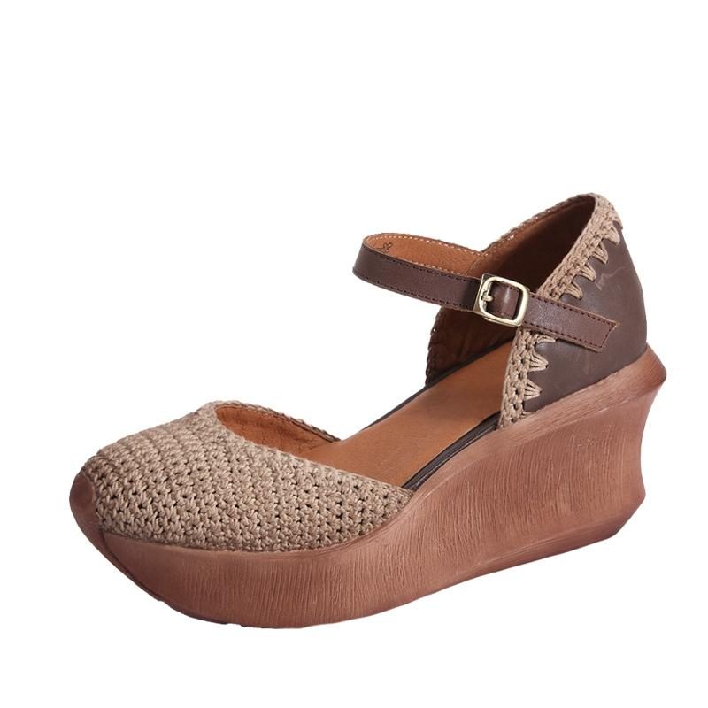 Lässige All-match-sandalen Aus Baumwolle Und Leinen