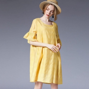 Damen-mini-kurzarmkleid In Übergröße
