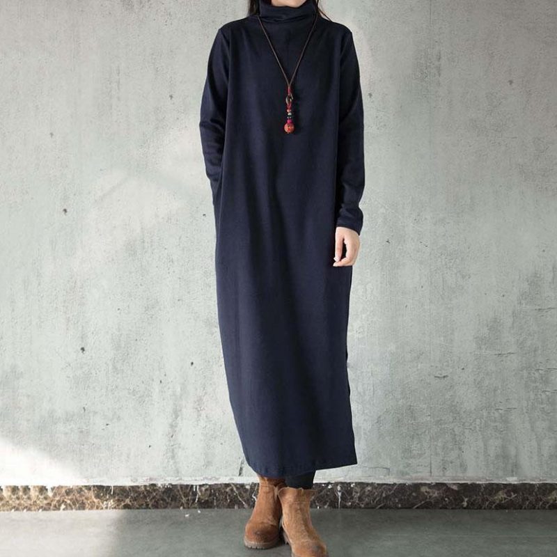 Langes Vintage-strickpulloverkleid