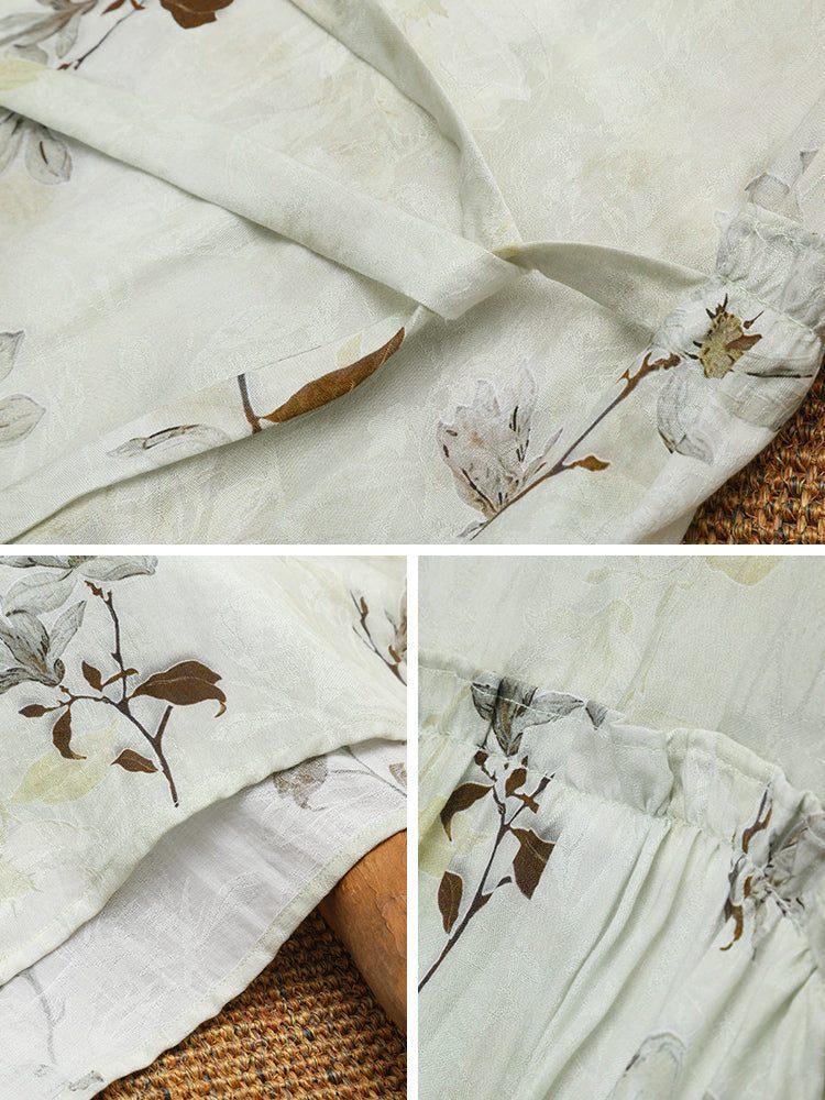 Sommerliches Vintage-tencel-freizeitkleid Mit Blumenmuster
