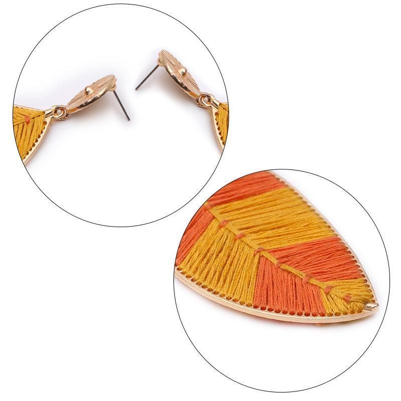 Handgemachte Art Und Weisesommer-bunte Blatt-tropfen-ohrringe