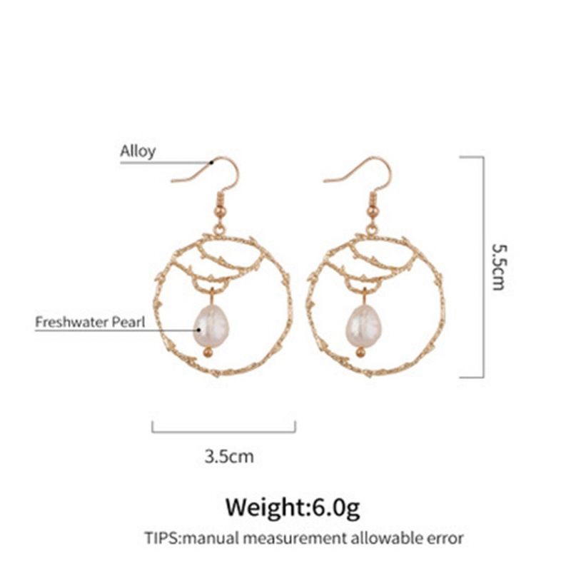 Ursprüngliche Hypoallergene Natürliche Perlen-ohrringe Kreativer Legierungs-modeschmuck