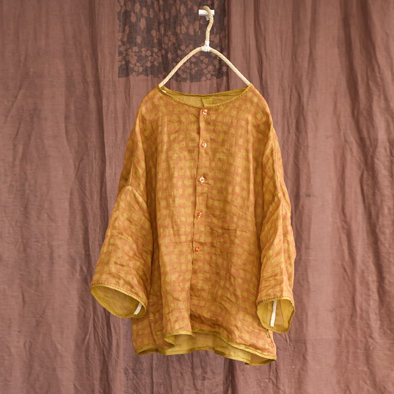 Frauen-weinlese-sommer-langarm-leinen-lose Bluse