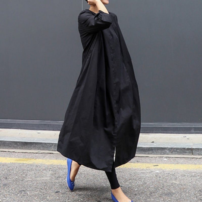 Loses Hemdkleid Der Herbst-langarm-beiläufigen Frauen