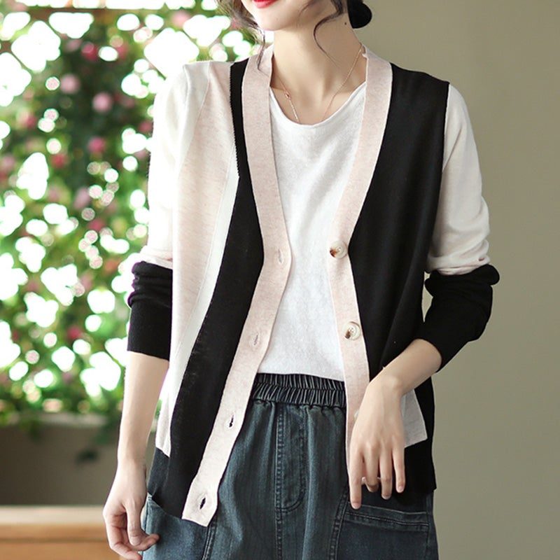 Frauen Frühling Retro Lässige Strickjacke Aus Baumwolle
