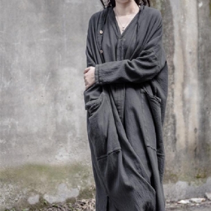 Lose Strickjacke Aus Vintage-baumwollleinen