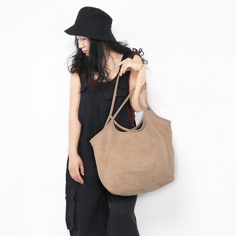 Damen Solide Wildleder Retro Umhängetasche Freizeittasche