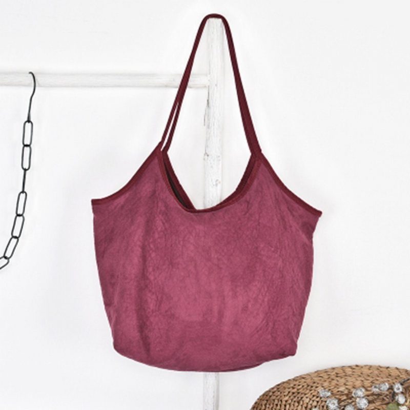Damen Solide Wildleder Retro Umhängetasche Freizeittasche