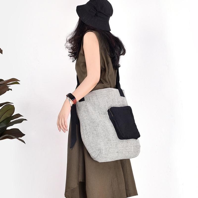 Einfache Lässige Retro-schulternaht Mit Großem Fassungsvermögen Und Literarischer Wildtasche