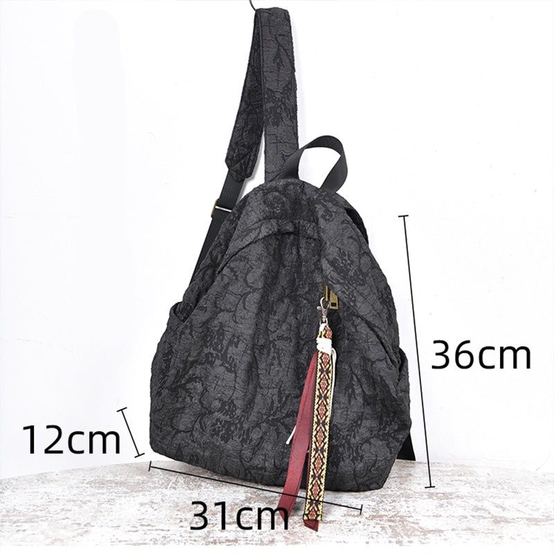 Lässiger Rucksack Aus Baumwolle Mit Retro-ethno-quaste